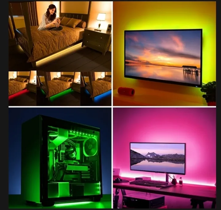 5M Led Light with USB Plug 24 Keys 5050 Multicolor RGB TV Background Light Bar Game Room Family Party Decoration Night Light - Image 2