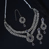 Silver Double Neckline Zirconia Necklace Set