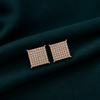 Luxury Gold Plated Micro-Paved Square Studs Earrings