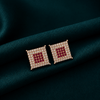 Luxury Gold Plated Micro-Paved Square Studs Earrings - Image 2