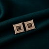 Luxury Gold Plated Micro-Paved Square Studs Earrings - Image 3